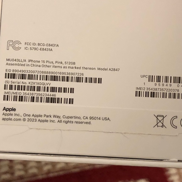 IPHONE 15 Plus Empty Cellphone Box - Picture 6 of 6